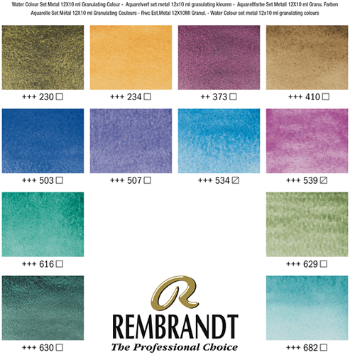 Rembrandt aquarelverf set granulerende kleuren-2