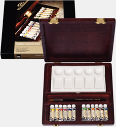 Rembrandt aquarelverf kist traditional 12 x 5 ml, penseel + mengschaal