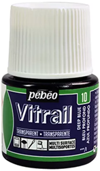 Pebeo vitrail glasverf diepblauw - flacon 45 ml.