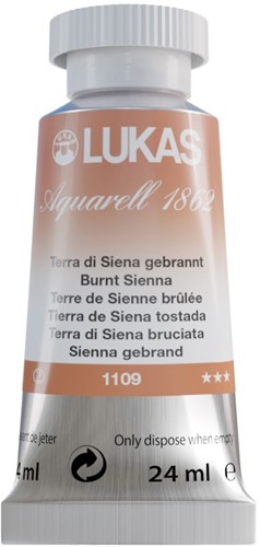 lukas aquarel gebrande sienna - tube 24 ml-2