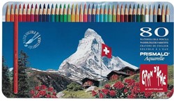 Caran d'Ache Prismalo kleur- aquarelpotloden - set 80 stuks