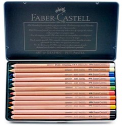 Faber Castell Pitt pastelpotloden metalen doos 12 stuks