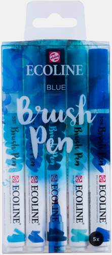 Ecoline blue brush pen set