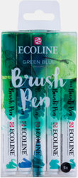 Ecoline green blue brush pen set