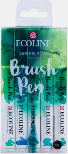 Ecoline green blue brush pen set