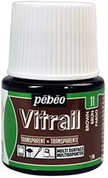 Pebeo vitrail glasverf bruin - flacon 45 ml.