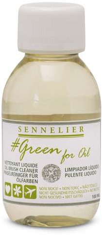 Sennelier green for oil liquid penseelreiniger flacon 100 ml.