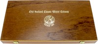 Oud Hollandse mahogany watercolour box houten kist 40 x 6 ml.-2