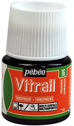 Pebeo vitrail glasverf oranje - flacon 45 ml.