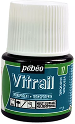 Pebeo vitrail glasverf turkoois - flacon 45 ml.