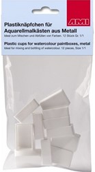 lege plastic halve aquarelnapjes zakje 12 stuks - per stuk