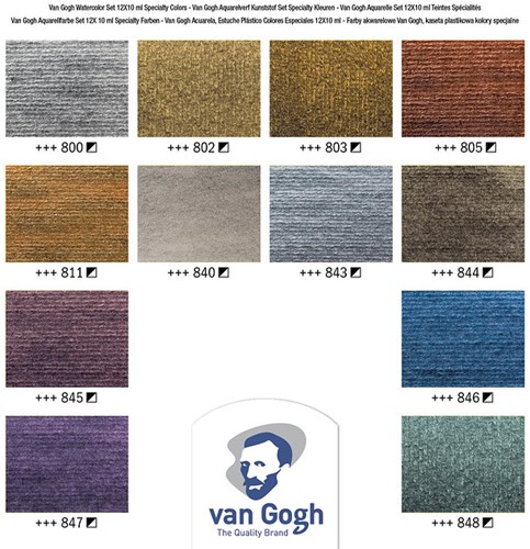 Van Gogh aquarel kunststof set specialty kleuren 12 x 10 ml.-2