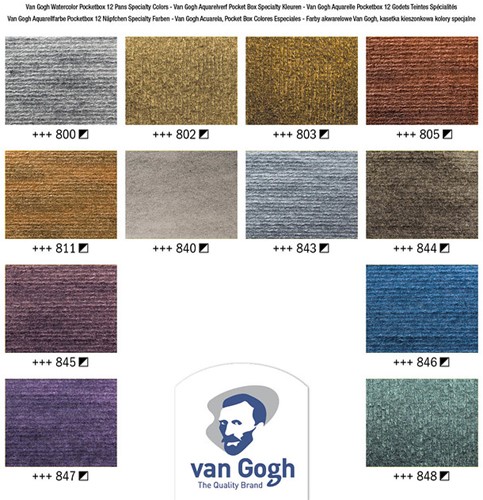 Van Gogh aquarel pocketbox metallics en interference kleuren-2