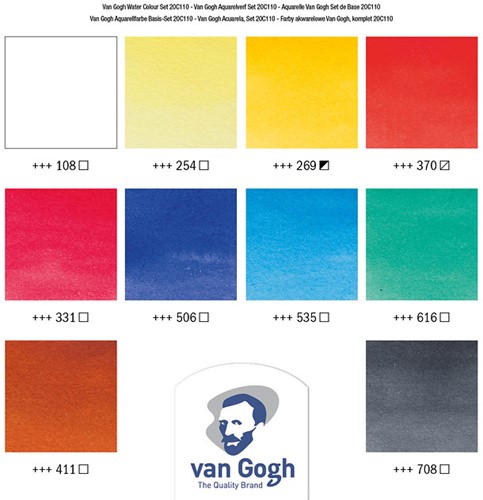 Van Gogh aquarelverf basis set 10 x 10 ml-2
