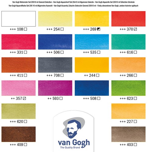 Van Gogh aquarelverf basis set 20 x 10 ml.-2