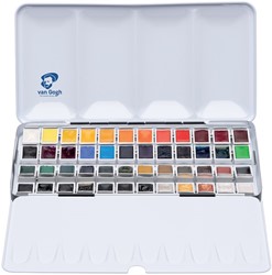 Van Gogh aquarelverf metalen set 48 halve napjes