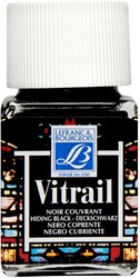 Lefranc vitrail glasverf zwart dekkend - flacon 50 ml.
