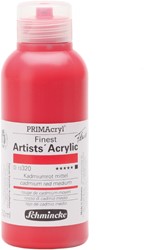 Schmincke primacryl fluid cadmiumrood middel - flacon 250 ml.