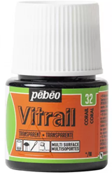 Pebeo vitrail glasverf zalm - flacon 45 ml.