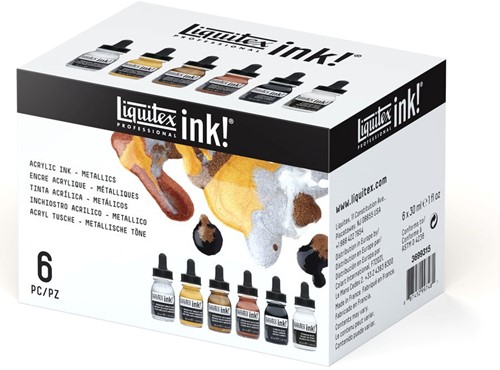 Liquitex acryl inkt set 6 x 30 ml. metallics  - per stuk