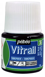 Pebeo vitrail glasverf hemelsblauw - flacon 45 ml.