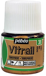 Pebeo vitrail glasverf goud - flacon 45 ml.