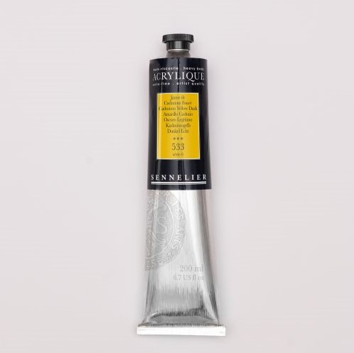 sennelier acryl cadmiumgeel donker - tube 200 ml.