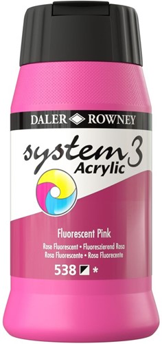 System 3 acryl fluorescerend rose  - flacon 500 ml