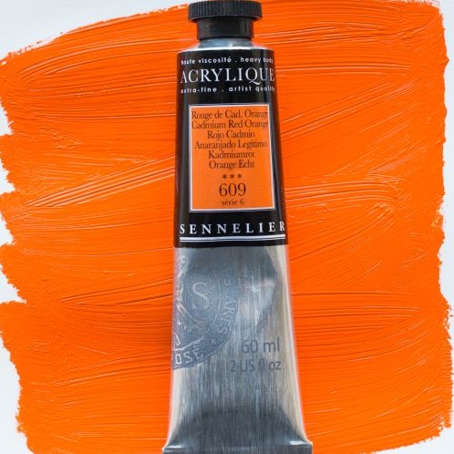 sennelier acryl cadmiumrood oranje - tube 60 ml.