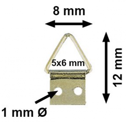 Ophanghaak messing 8 mm. per 100 stuks