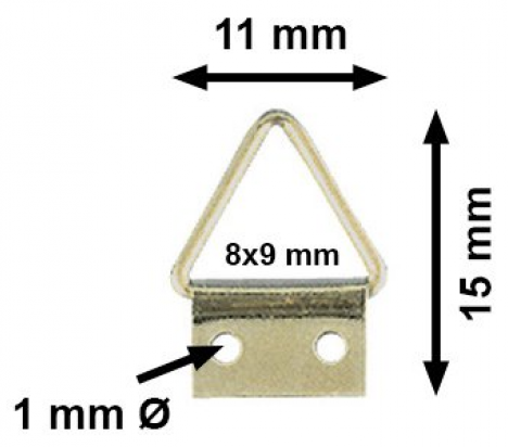 Ophanghaak messing 11 mm. per 100 stuks