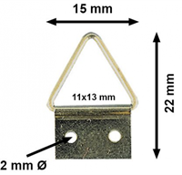 Ophanghaak messing 15 mm. per 100 stuks