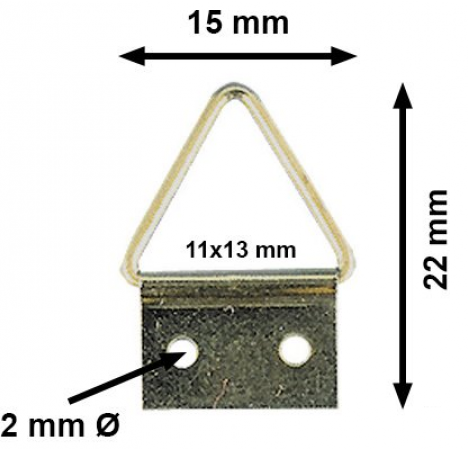 Ophanghaak messing 15 mm. per 100 stuks