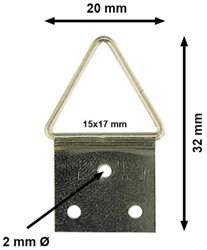 Ophanghaak messing 20 mm. per 100 stuks