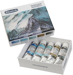 Schmincke Horadam aquarel super granulatie set 'glacier' 5 x 5 ml.