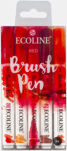 Ecoline red brush pen set