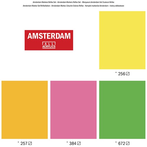 Amsterdam marker set 4 x 4 mm. reflex kleuren-2