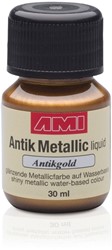 Antiek metallic verf - antiek goud - flacon 30 ml. 