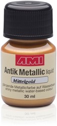 Antiek metallic verf - medium goud - flacon 30 ml. 