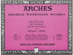 Arches aquarelblok grain satiné 300 grs. 20 vel 10x25 cm.