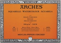 Arches aquarelblok grain torchon 300 grs. 20 vel 10x25 cm.
