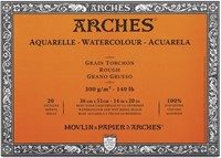 Arches aquarelblok grain torchon 300 grs. 20 vel 23x31 cm.