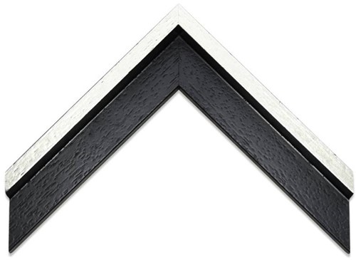 Houten baklijst zwart / zilver - 24 x 30 cm