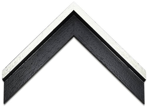 Houten baklijst zwart / zilver - 62 x 93 cm