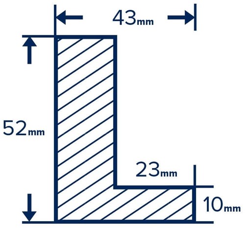 Houten baklijst 3D wit - 20 x 20 cm - per stuk-3