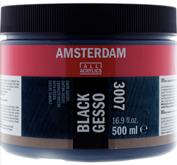 Amsterdam gesso primer zwart - pot 500 ml.