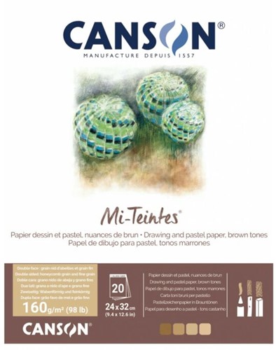 Canson mi-teintes blok - bruin tinten 32x41 cm. - 20 vel