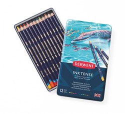 Derwent Inktense aquarelpotloden metalen doos 12