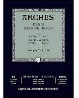 Arches dessin schetsblok 180 grs. extra wit 16 vel - 26x36 cm.