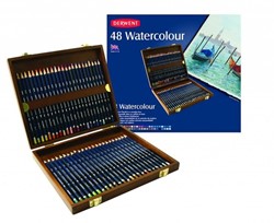 Derwent aquarelpotloden houten kist 48 stuks